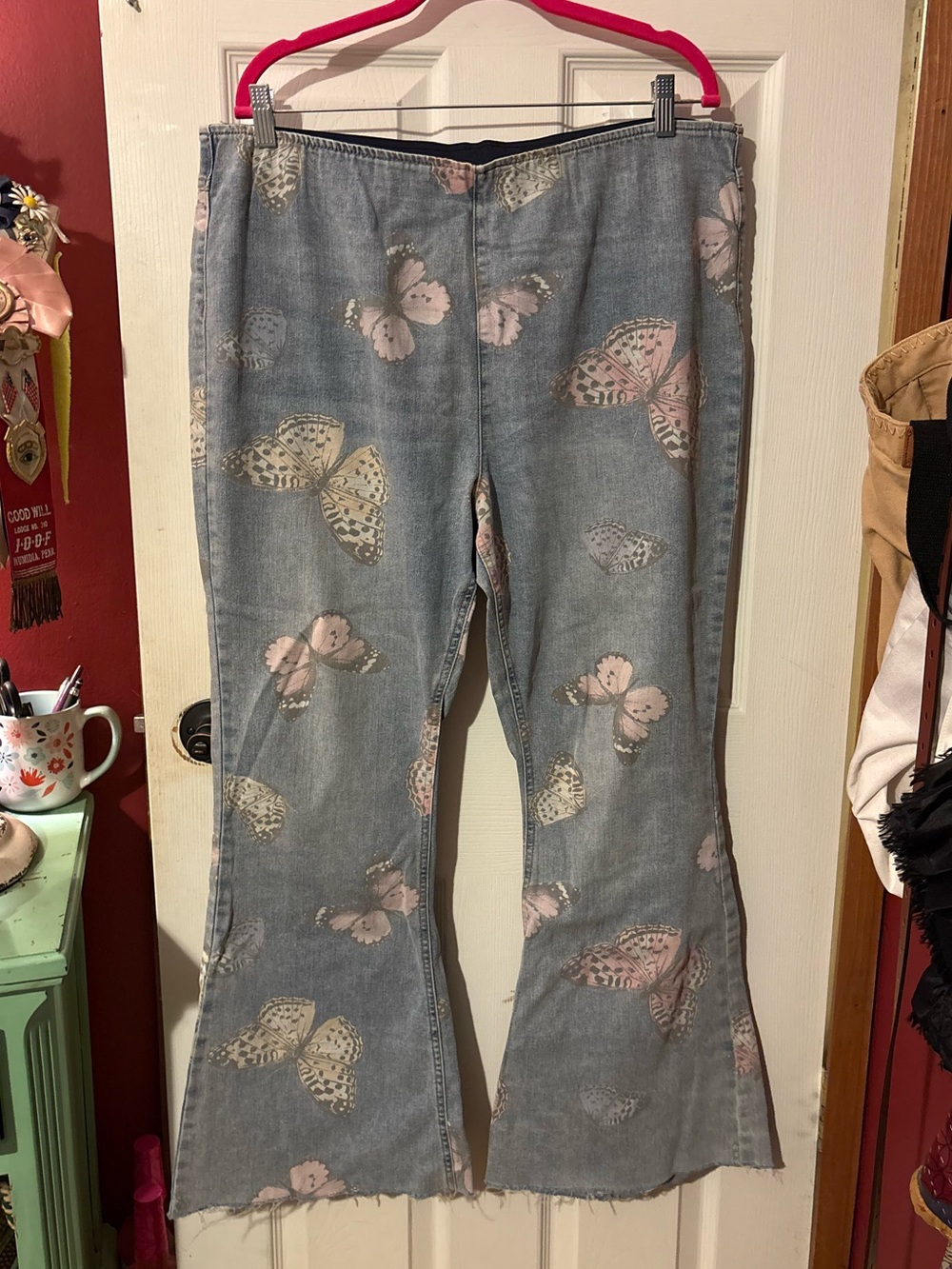 No Boundaries butterfly print Denim flare Jeans